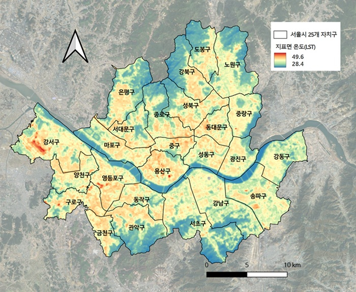 2.랜샛 영상 분석에 의한 서울시 25개 자치구의 지표면 온도.jpg