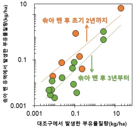 솎아베기한 포천 잣나무인공림, 3년 후 수질 회복 확인