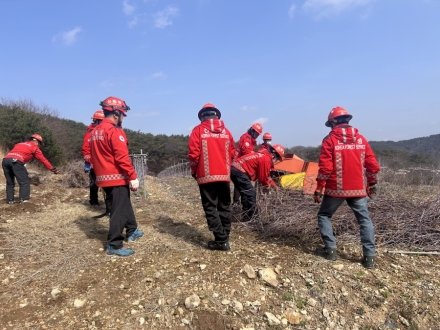 정읍국유림관리소, 봄철 영농부산물 파쇄 집중 지원