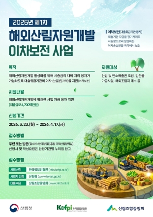 산림청, 해외산림 투자에 47억 융자 지원
