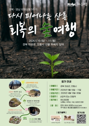 산불 피해 산촌서 ‘회복의 숲 여행’ 운영… 산림 가치 공유 나선다