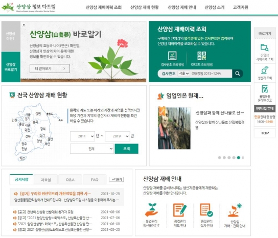 산양삼정보다드림 개선을 통한 청정 산양삼 재배이력공개