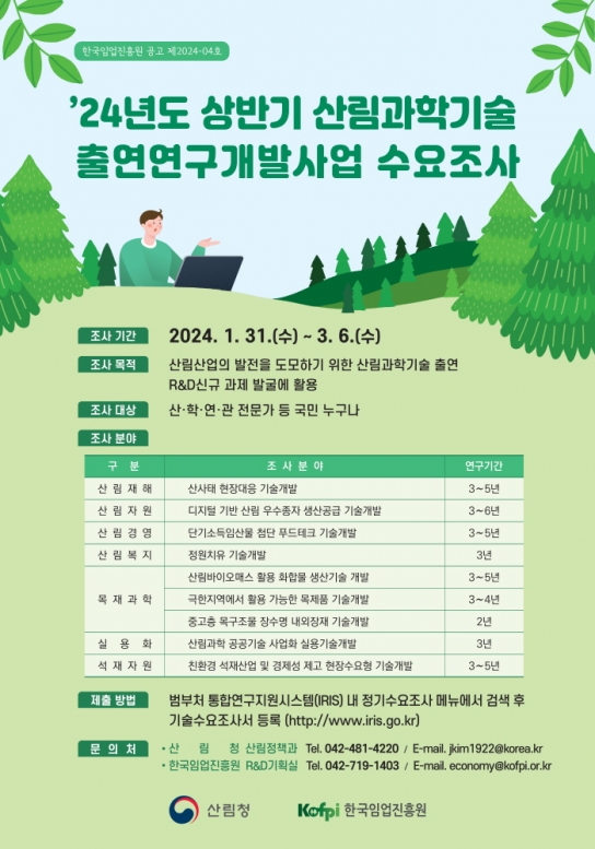 산림과학기술 분야 신규 연구과제 발굴