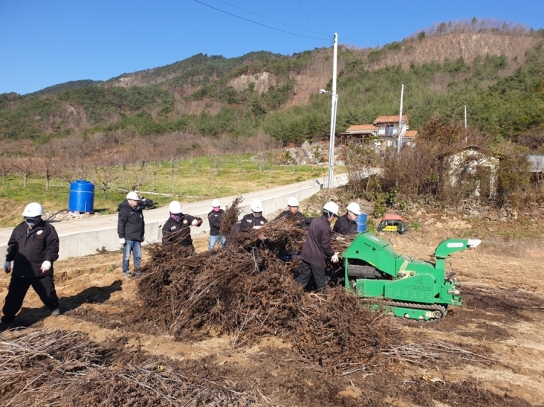 영덕국유림관리소, 산불예방을 위한 영농부산물 수거·파쇄