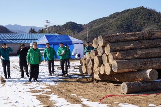 [산림청 사진뉴스] 임상섭 산림청장 국립목재집하장 시범운영 대상지 준비사항 점검